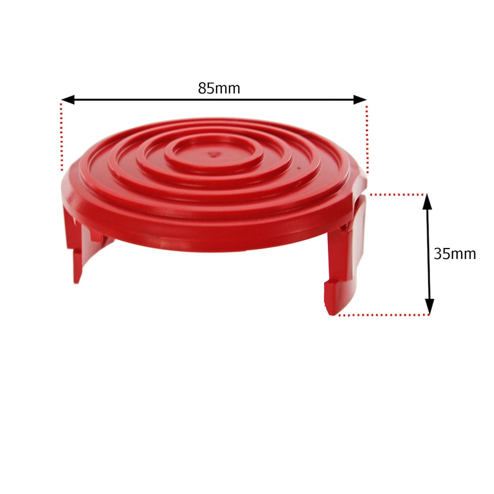 image 1 of SPARES2GO Dual Strimmer Line Spool + Cover Cap Kit compatible with McGregor 350w MET3525 Trimmer