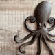 image 6 of Cast Iron Octopus Shaped Wall Hook Rack with 2 Hooks