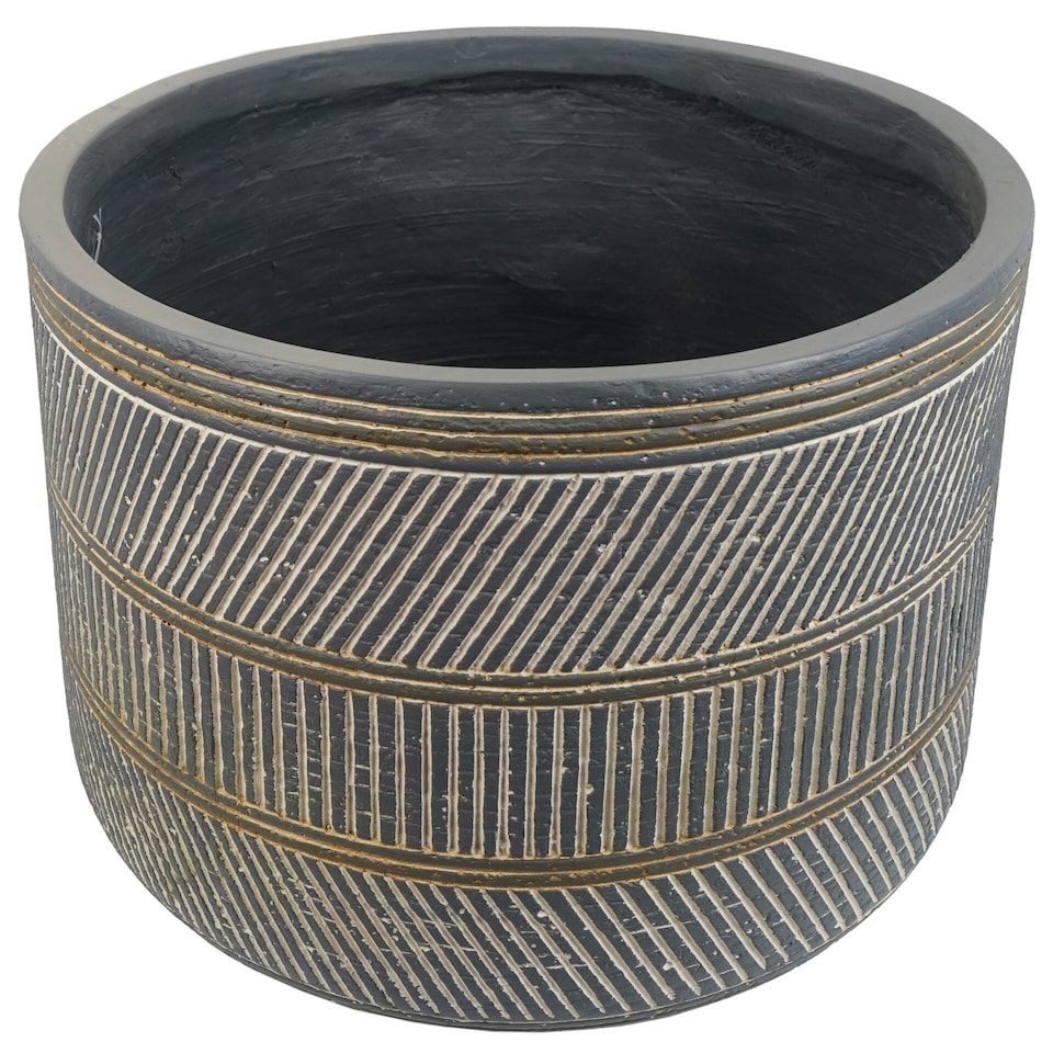 image 1 of 29cm x 43cm Large Maral Planter with Etching Composite Plant Pot