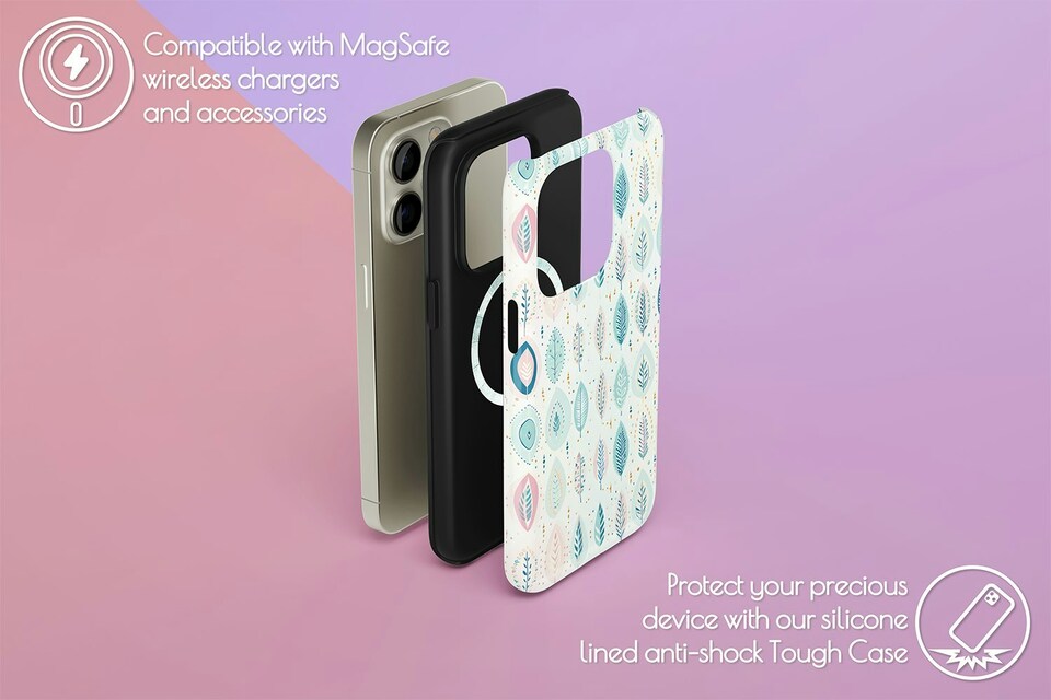 image 1 of Bohemian Leaf Phone Case | Blue | iPhone 15 Pro
Slim | iPhone 15 Pro
Slim