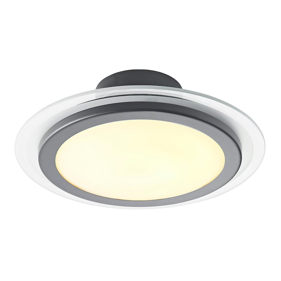 image 1 of Modern and Sleek Semi Flush LED Powered Ceiling Light Fitting in Matt Black