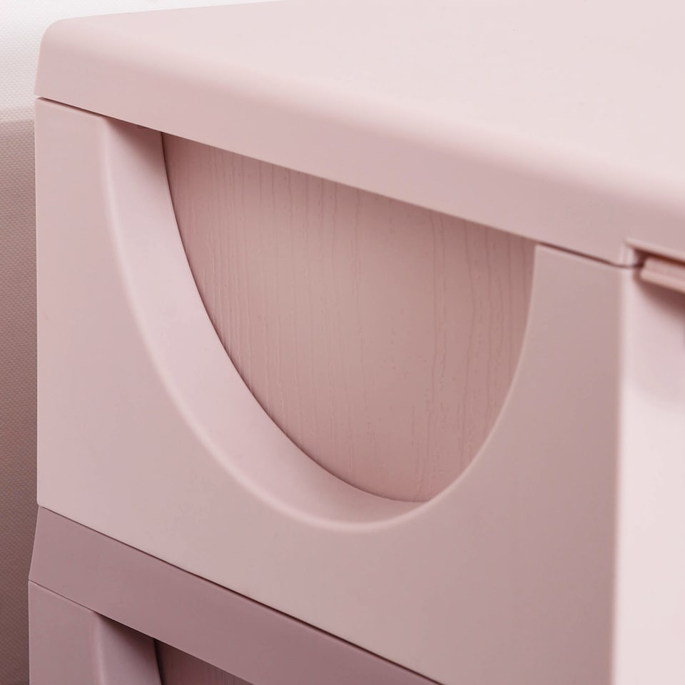 image 1 of HOMCOM Kids Storage Units with Drawers Chest Dresser Tower | Pink | 37cm x 37cm x 56.5cm