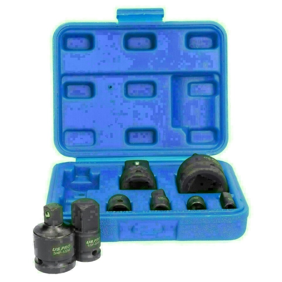 image 1 of 8pc Impacted Impact Socket Adapter Adaptor Reducer Step Up Converter Set