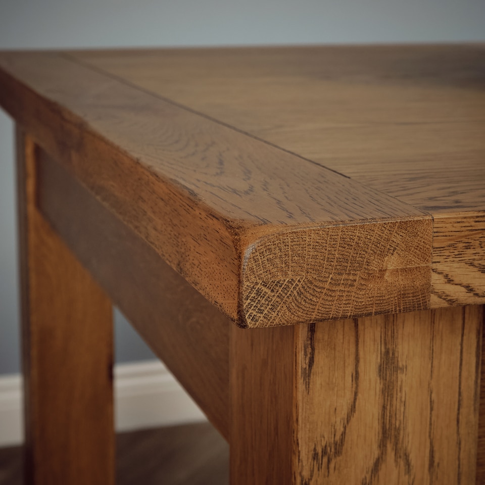 image 1 of Rustic Oak Extending Dining Kitchen Table 78×90×120 cm Extending to 150 cm