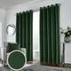 image 1 of Hampton Green Velvet Curtains 90 x 108 inch (229 x 274 cm) 100% Blackout Eyelet Thermal Noise Reducing Curtains for Bedroom and Living Room