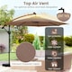 image 10 of COSTWAY 290 cm Solar Offset Hanging Sunshade Parasol Coffee Brown
