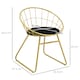 image 7 of HOMCOM Metal Wire Dining Chairs Set of 2, Steel Frame for Kitchen Gold