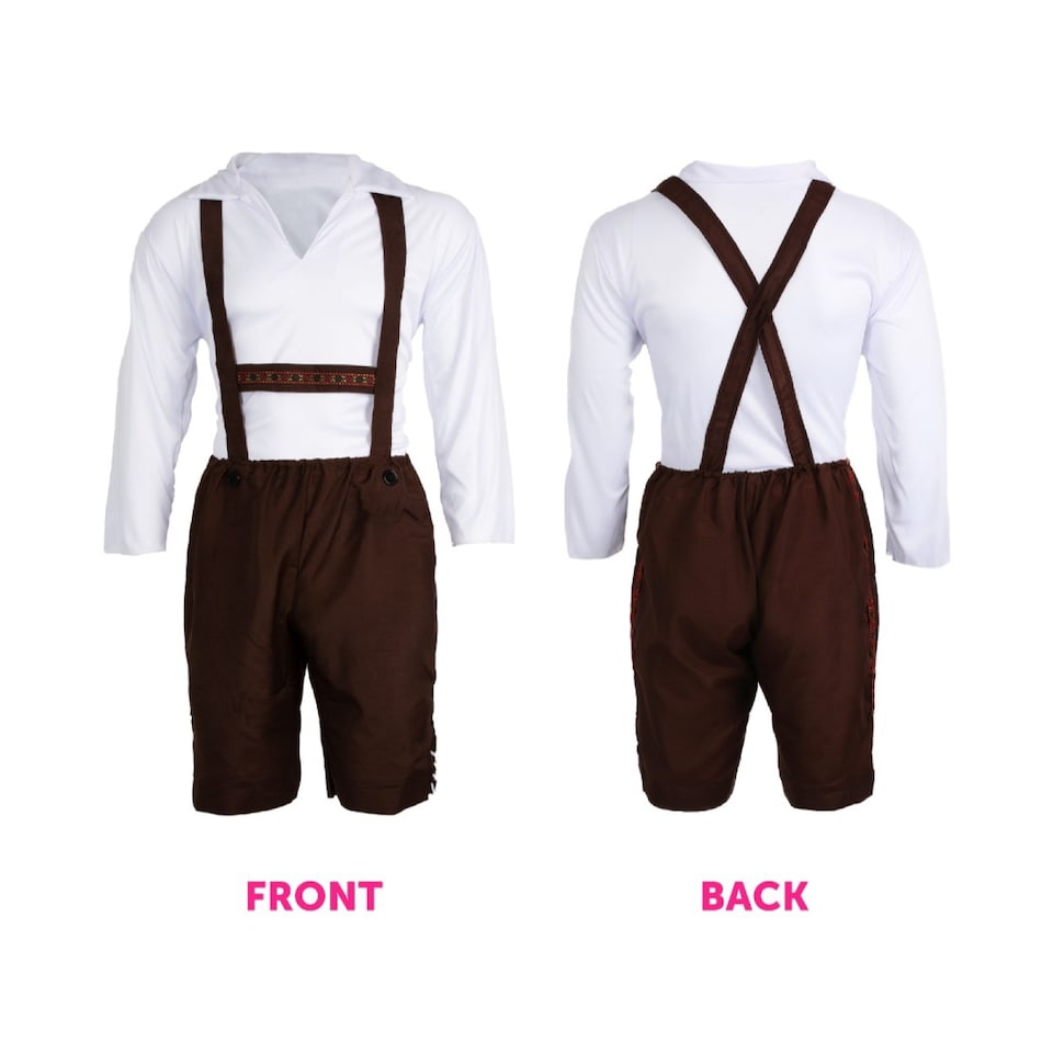 image 1 of Brown Bavarian Costume - with Brown Hat & Socks | Multi | L