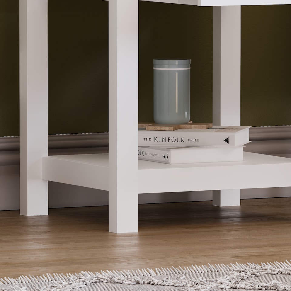 image 1 of Vida Designs Arlington 1 Drawer Side Table Shaker Sofa Bedside Table, White & Oak