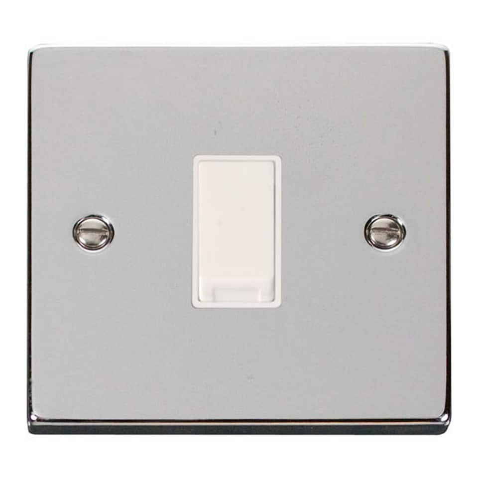 SE HOME Polished Chrome 10A 1 Gang Intermediate Light Switch | Chrome | Polished Chrome