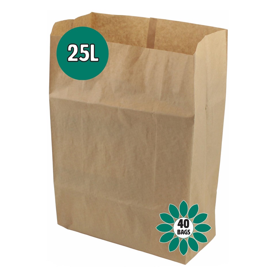 25L Paper Compostable Kerbside Caddy Liners - 40 Bags