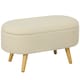 image 1 of HOMCOM Ottoman Storage Bench for Hallway, Living Room, Cream White