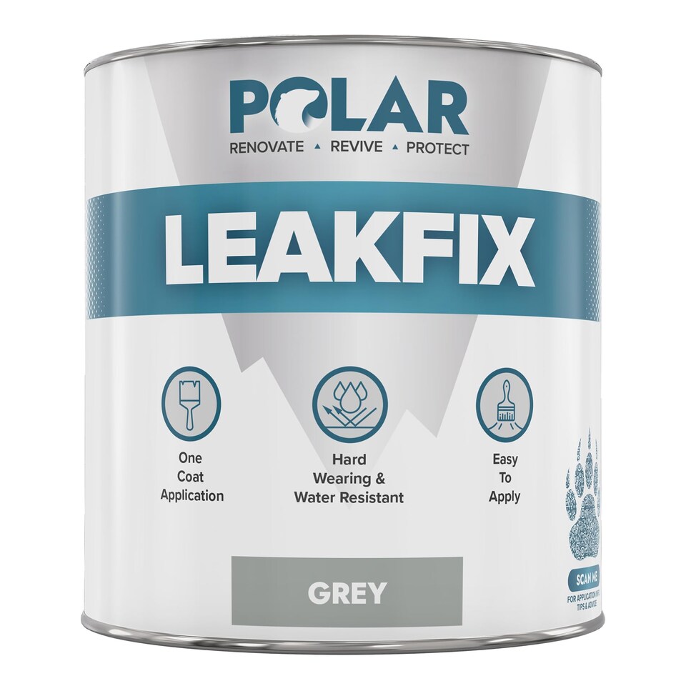 image 1 of Polar Leakseal Waterproof Roof Sealant Paint Instant Leaks Cracks Repair | Grey | Grey | 500 ml