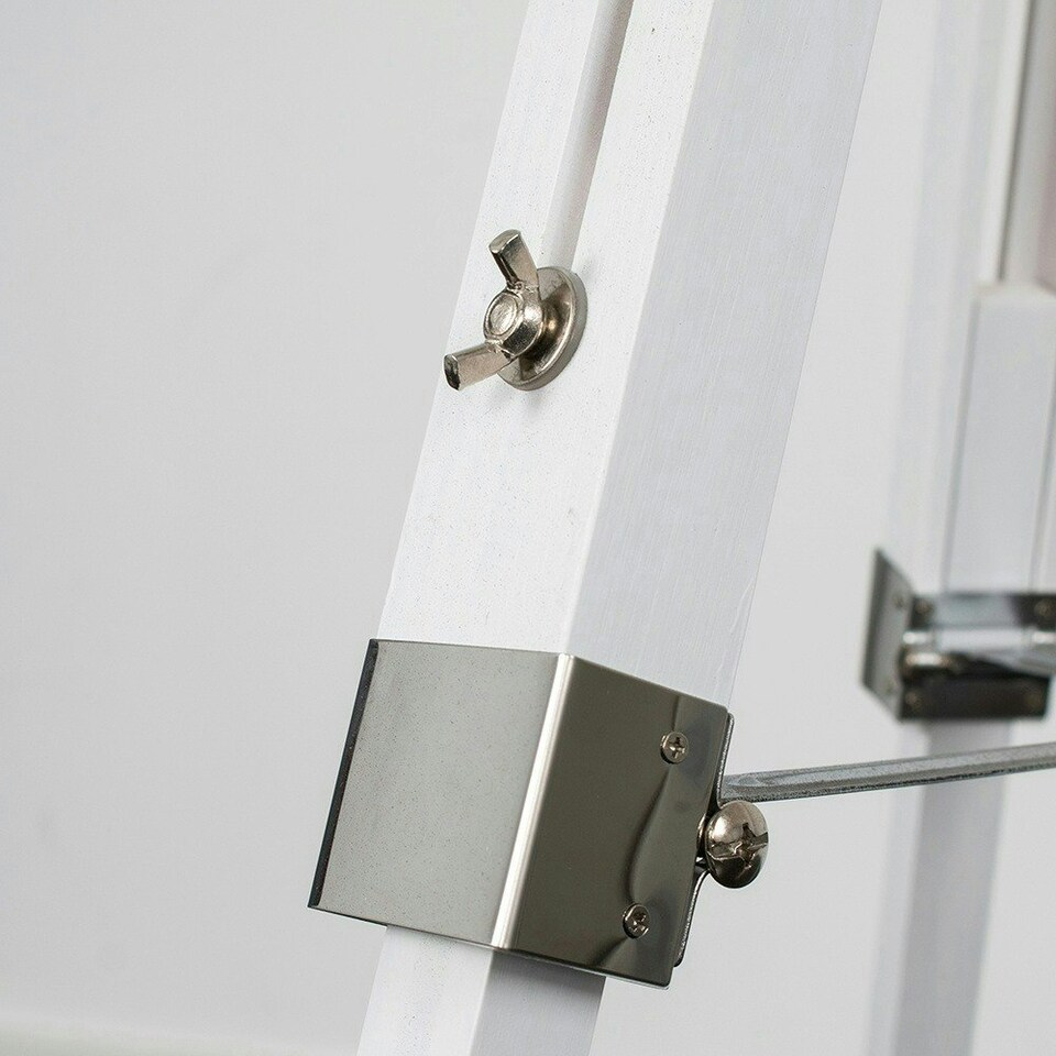 image 1 of ValueLights White And Chrome Industrial Studio Style Adjustable Spotlight Tripod Floor Lamp