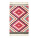 image 2 of Homescapes Manila Handwoven Diamond Kilim Wool Rug - 90 x 150 cm | Pink | Pink, orange, blue, white and black