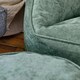 image 4 of icon Natalia Chenille Adults Bean Bag Armchair and Pouffe, Ready Filled Large Beanbag and Footstool Sage Green Green | Green