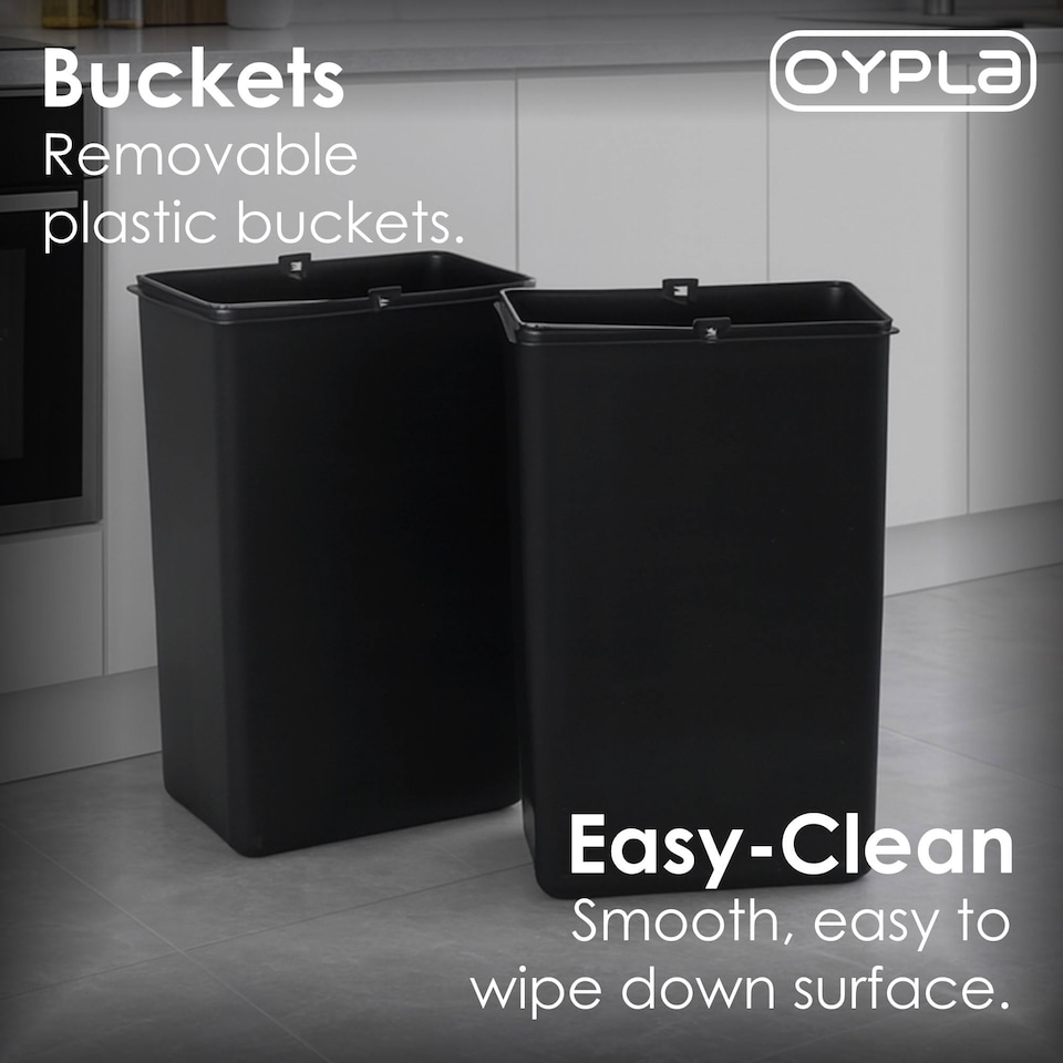image 1 of 30L Stainless Steel Double Compartment Pedal Kitchen Waste Bin | Silver