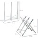 image 7 of DURHAND Saw Horse Steel Support Heavy Duty Foldable Design Sawtooth, Silver