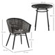 image 7 of Outsunny 3 PCS Patio Resin Wicker Hand Woven Bistro Set 2 Chairs 1 Coffee Table