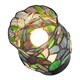 image 5 of Dragonfly Themed Open Top Blue and Green Stained Glass Tiffany Lamp