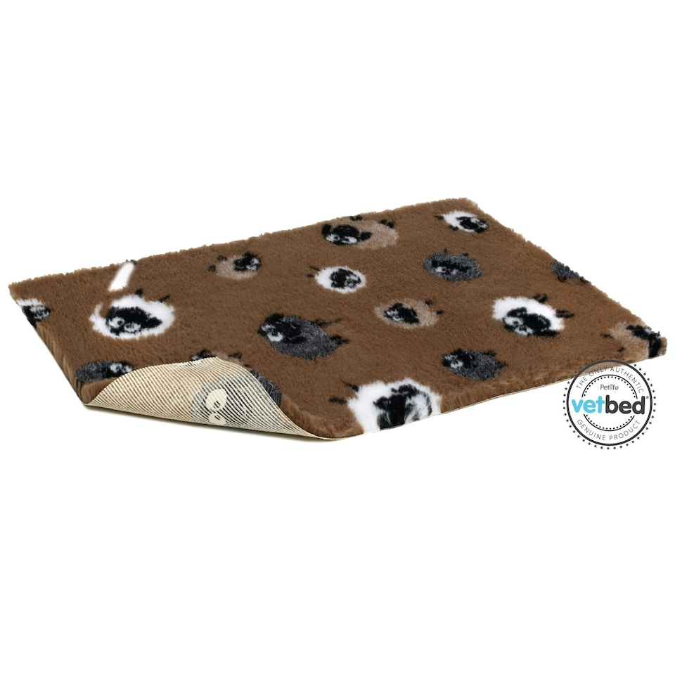 Non-Slip Vetbed Sheep Brown 150cm x 100cm