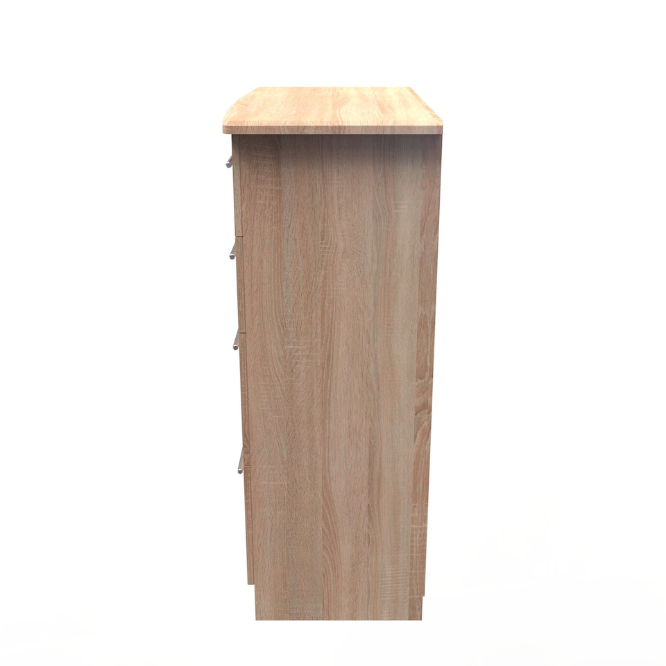 image 1 of Carlton 4 Drawer Deep Chest of Drawers in Bardolino Oak (Ready Assembled) | Brown | Bardolino Oak