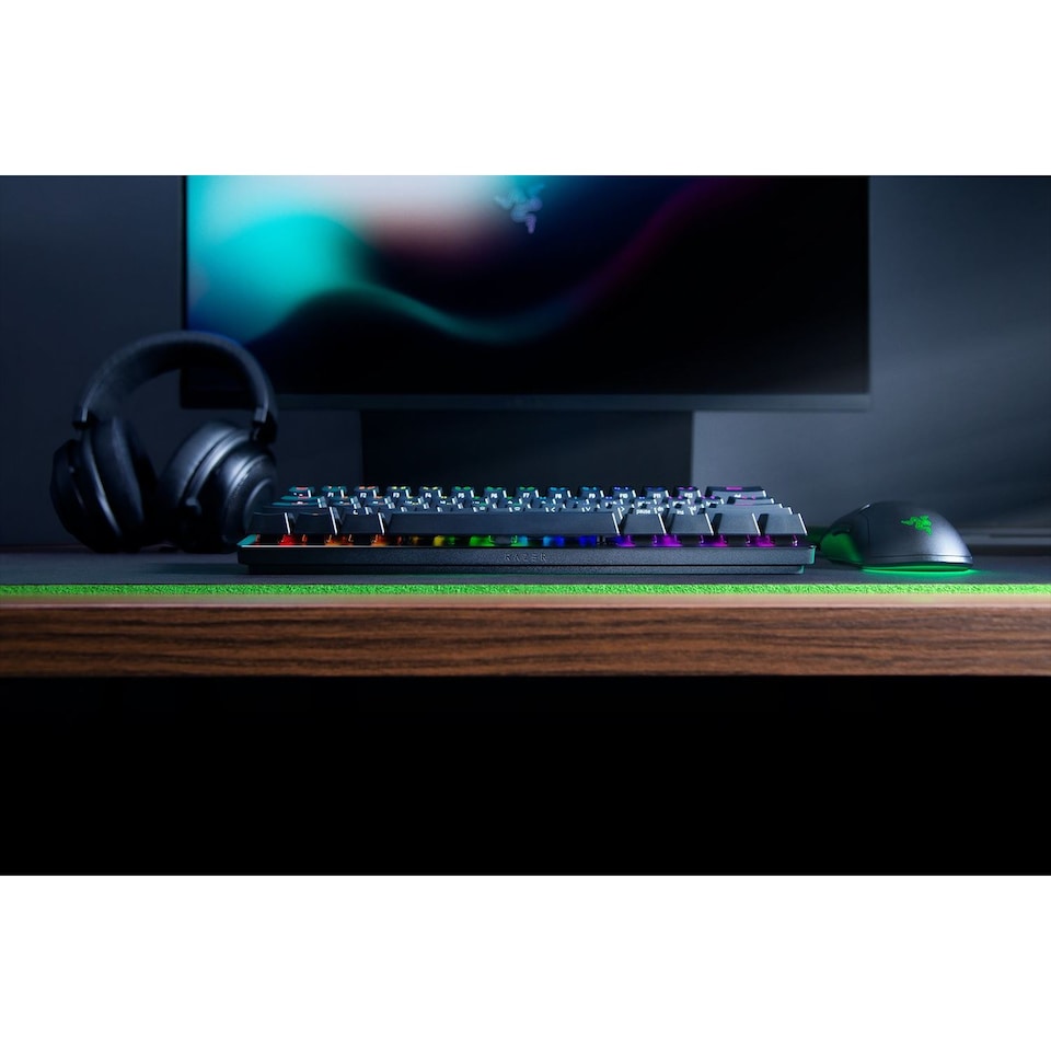 image 1 of Razer Huntsman Mini Clicky Optical Switch USB QWERTY Mechanical Gaming Keyboard - Black - RZ03-03391600-R3W1-FeedP