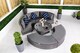 image 1 of 2-in-1 Round Rattan Garden Sofa with Daybed + Height Adjustable Table | Grey | Grey