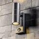 image 2 of CGC MIA Dark Grey Stainless Steel GU10 Up-and-Down Outdoor Wall Light IP44 with PIR Motion Sensor.
