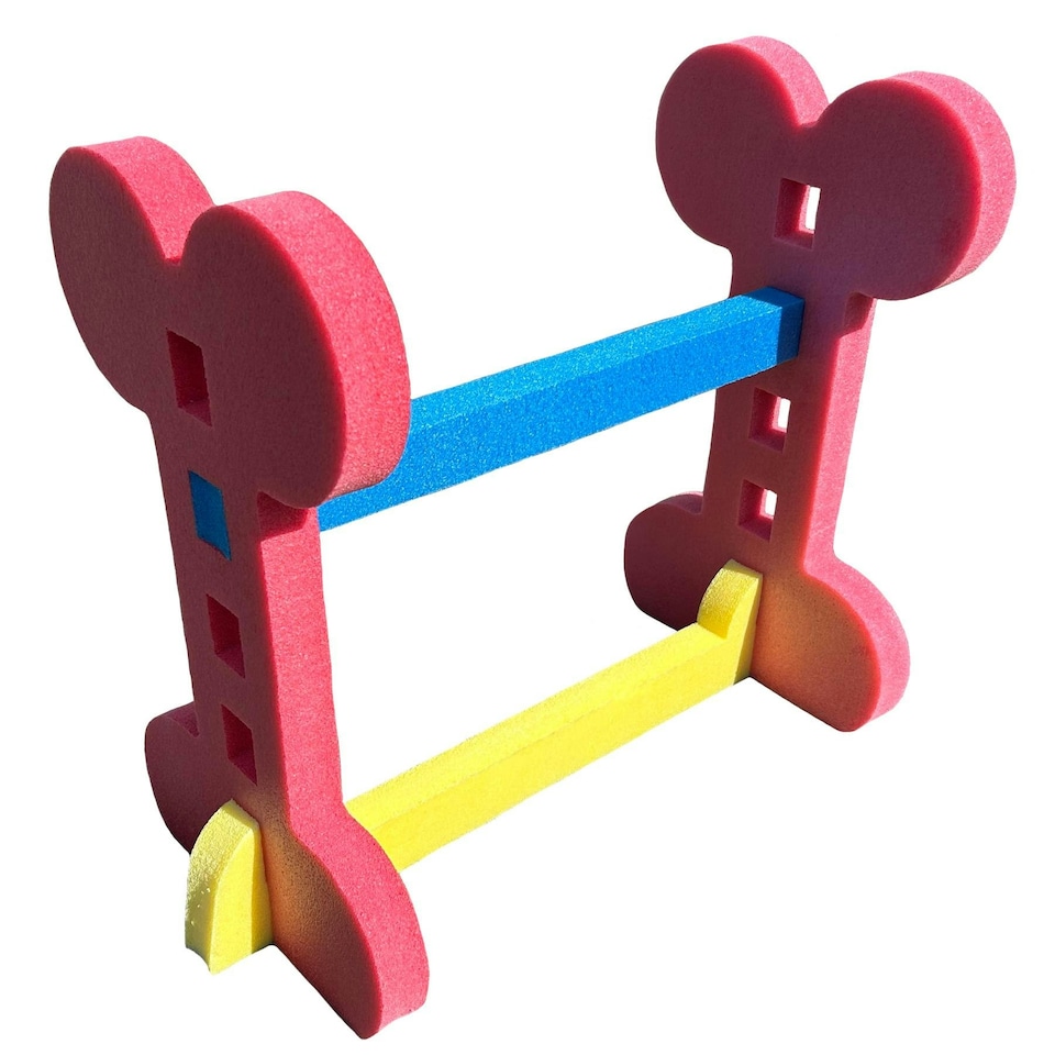image 1 of Small Dog Soft Rigid Foam Easy Assemble Agility Hurdle Fun Exercise 32x56cm