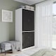 image 2 of 2 Door 3 Drawer Wardrobe with Hanging Rail - Modern Bedroom Storage Furniture | White | White with Black Doors | 1