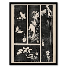 Nature Vintage Harimaze Sheet Vintage Framed Wall Art Print Hiroshige 12x16"
