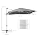 image 7 of Outsunny 3 x 3(m) Cantilever Roma Parasol Garden Umbrella with Cross Base Grey