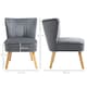image 3 of HOMCOM Velvet Accent Chair Occasional Tub Chair for Living Room, Grey