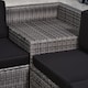 image 9 of Outsunny 8 Pieces Outdoor PE Rattan Sofa Set with Cushions, Patio Garden Furniture Sets with Glass Top Coffee Table, Storage Corner Table, Grey