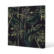 Green Palm on Black (Canvas Print) 101 x 101 x 4cm