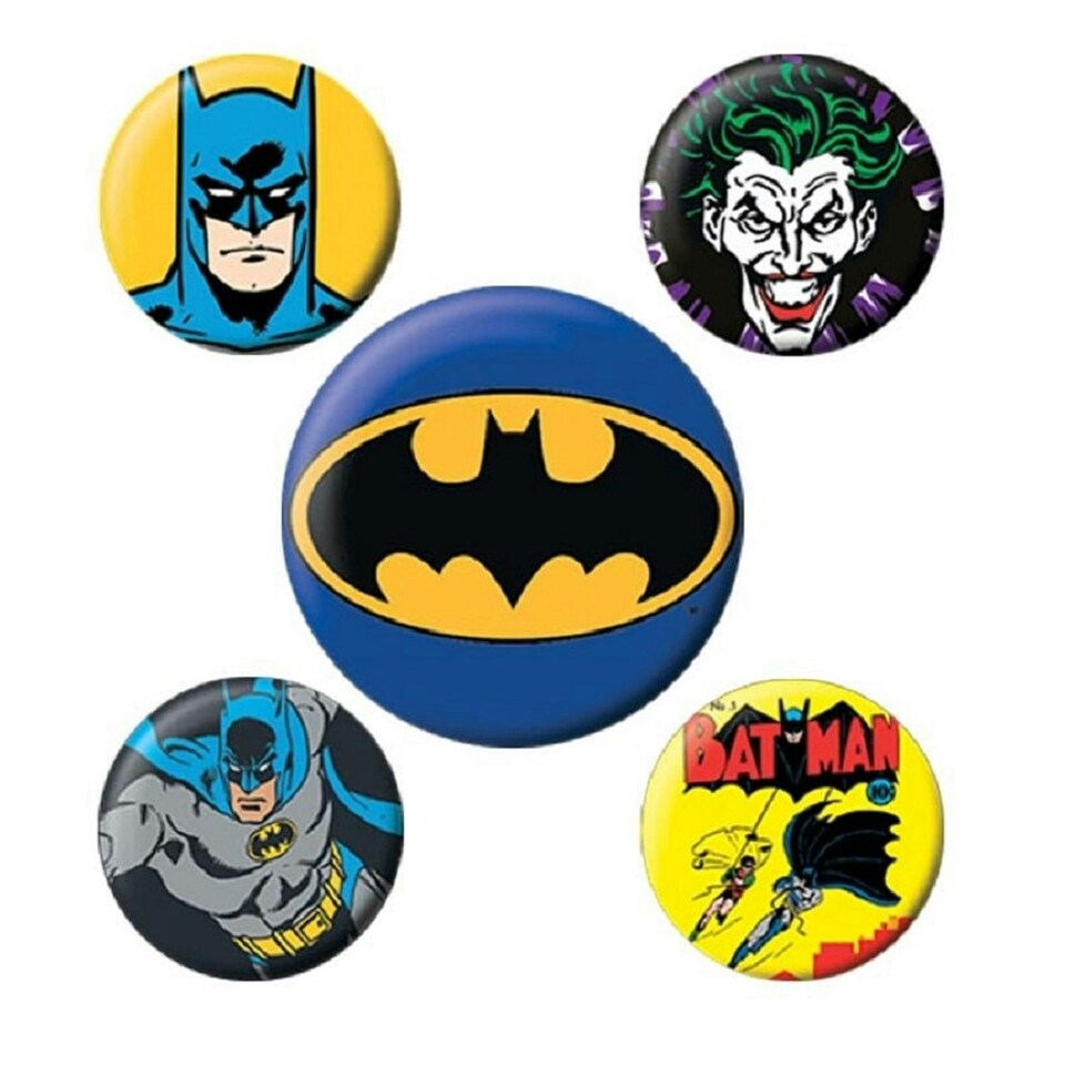 image 1 of Batman Badge Set (Pack of 5) - Multicoloured - One Size