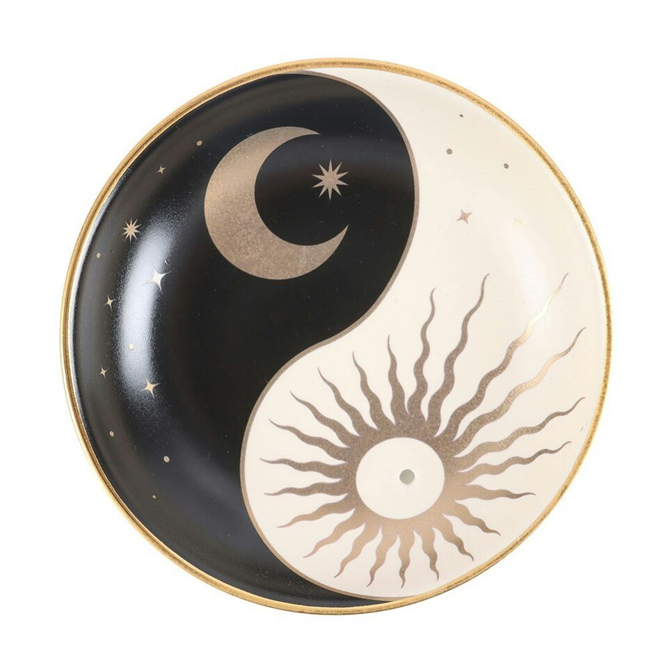 image 1 of Something Different Yin Yang Incense Stick Holder - Beige/Black - One Size