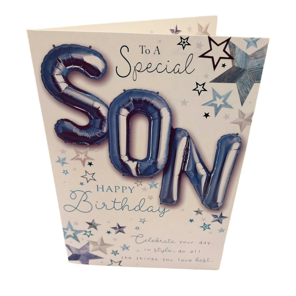 image 1 of To a Special Son Happy Birthday Balloon Boutique Greeting Card