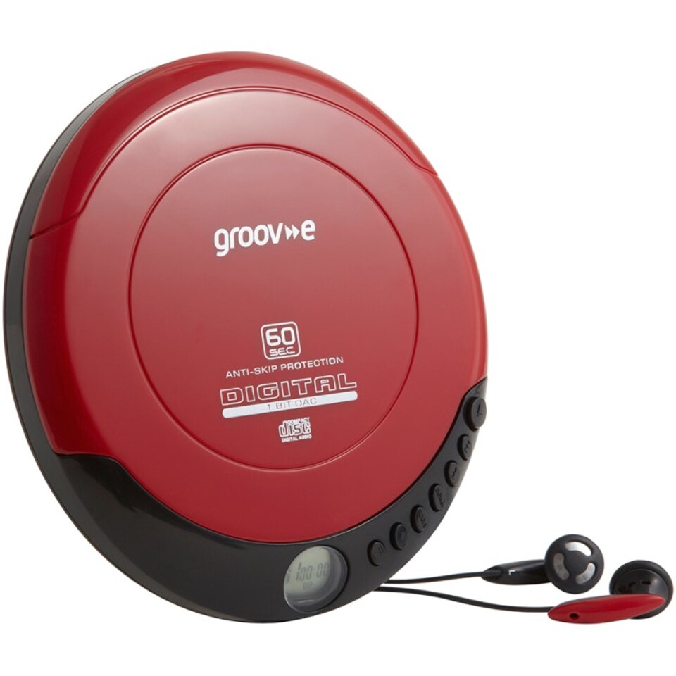image 1 of Groov-e GVPS110/RD Retro Series Personal CD Player - Red