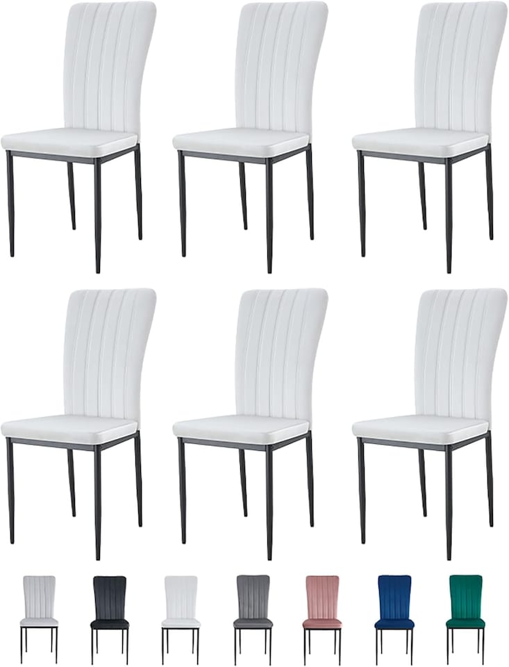 image 1 of MCC Direct Set of 6 Velvet Dining Chairs Upholstered Kitchen Accent Chairs Elle