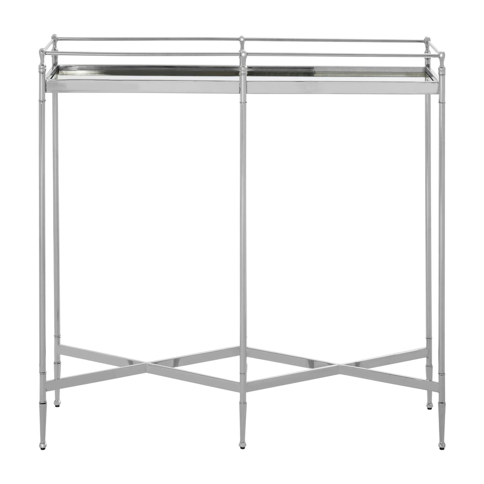 image 1 of Elegant Mirrored Top Console Table,Captivating Silver Finished Hallway Table,Decorative Table,Center Table Silver