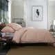 image 2 of 100% Washed Cotton Duvet Cover Set – Soft, Breathable & Textured with Tie Fastening Pink | Pink | Super King