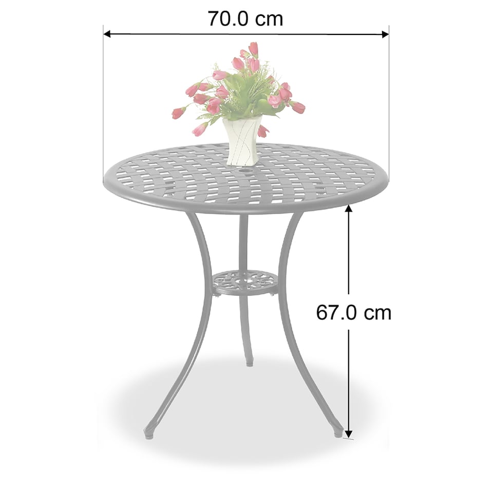 image 1 of Centurion Supports OSHOWA Garden and Patio Grey Cast Aluminium Bistro Table | Grey | Grey