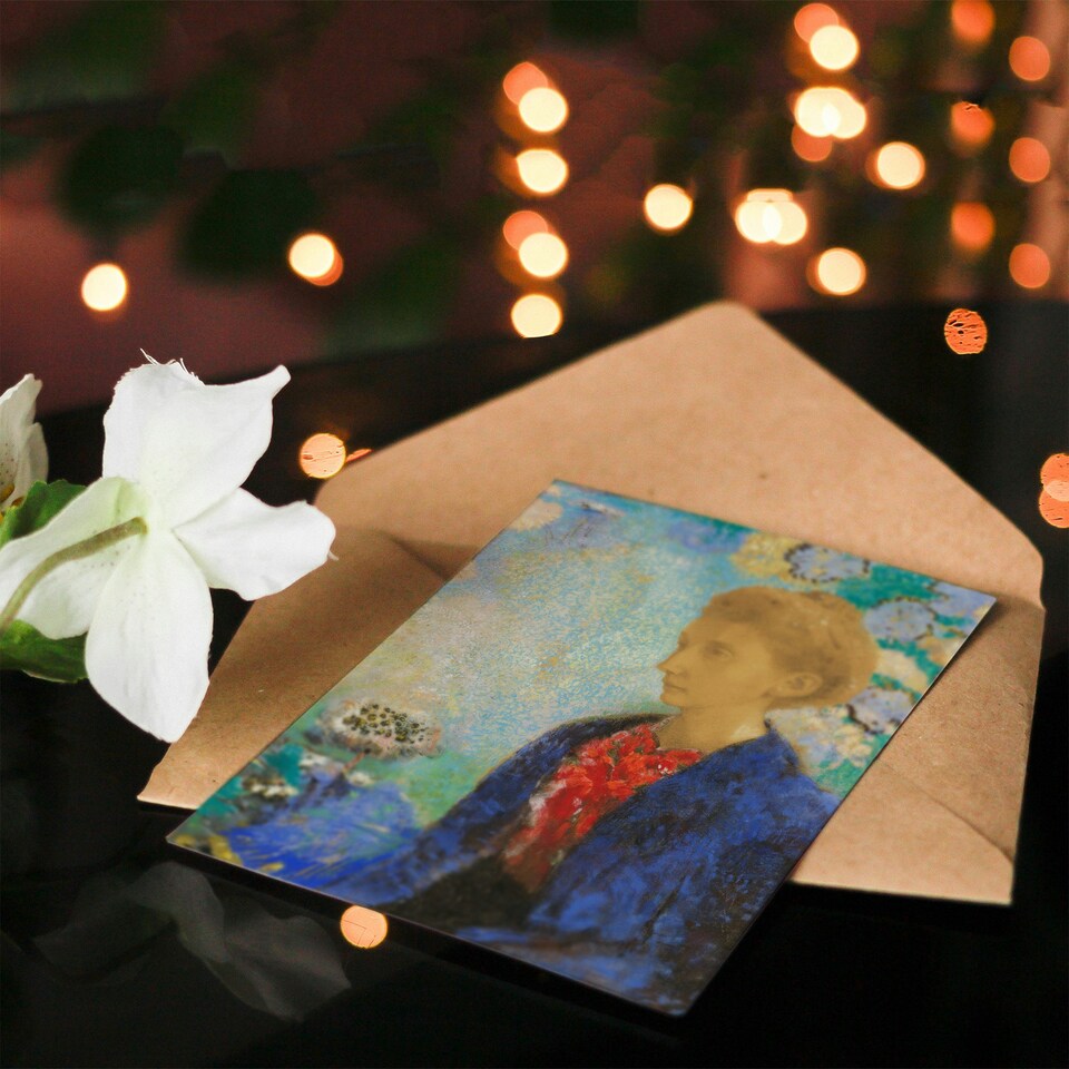 image 1 of Odilon Redon Art Card Baroness of Domecy Portrait