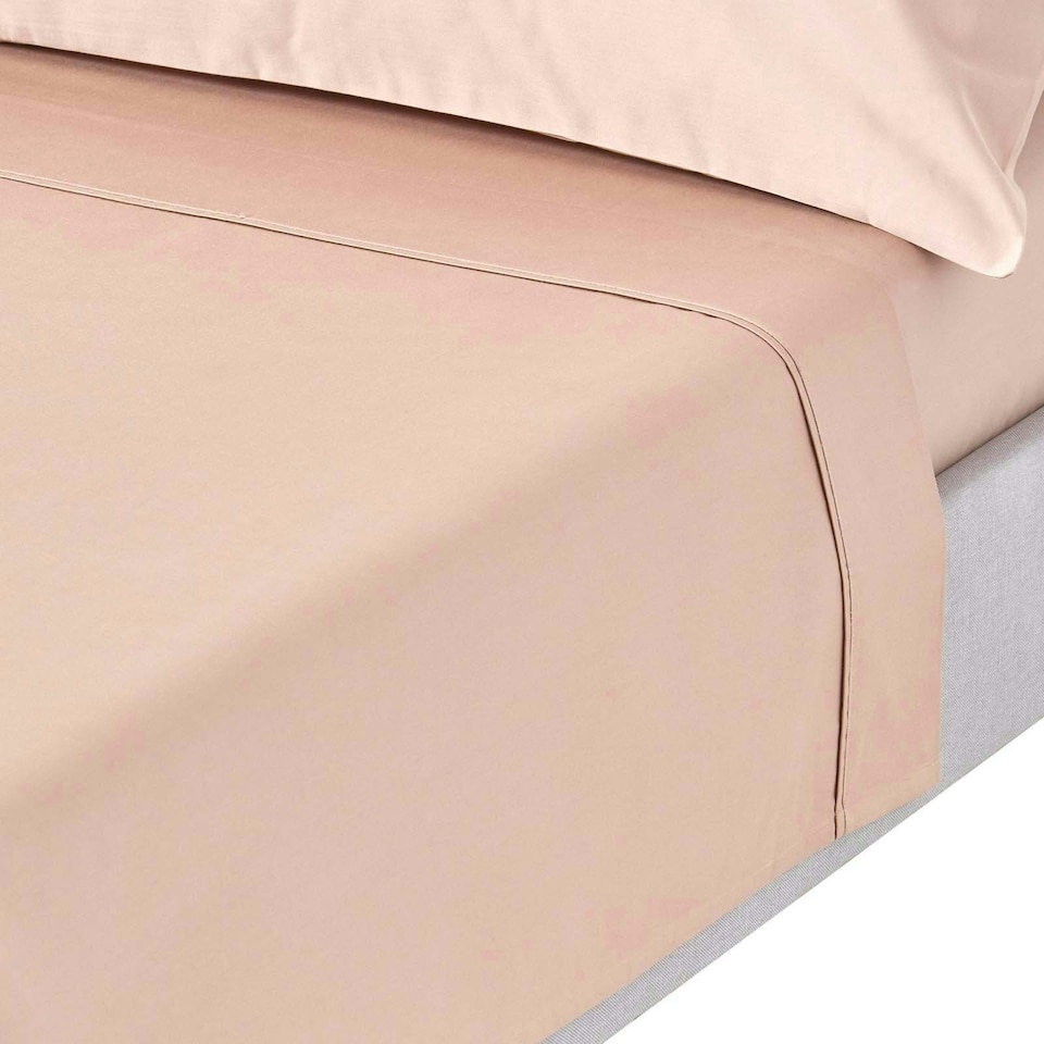 image 1 of Homescapes Moonlight Beige Egyptian Cotton Flat Sheet 1000 Thread Count, Single Cream | Single