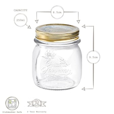 Bormioli Rocco Quattro Stagioni Glass Storage Jars - 250ml - Pack of 3