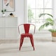 image 3 of Furniturebox 2x Colton 'Tolix' Style Red Metal Dining Chairs with Arms