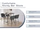 image 10 of SONARA Set of 2 Blended Woven Fabric Counter Height Bar Stools with Backrest | Grey