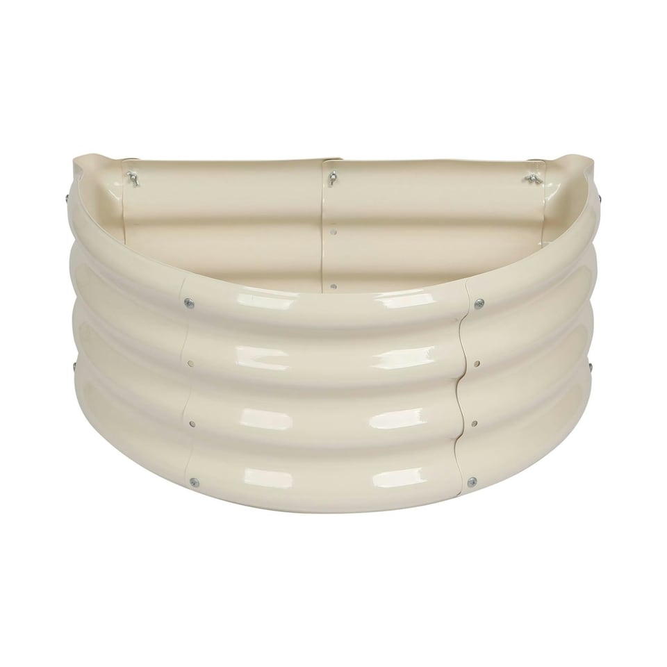 image 1 of Harbour Housewares Semicircular Steel Raised Bed - 60cm x 30cm - Ivory